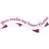 8" You Make my Heart Flutter text with Swirl Heart