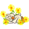 Sleeping Duck with Loopy Flowers