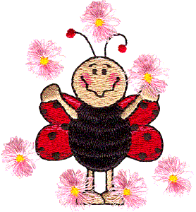 Ladybug Juggling Loopy Flowers