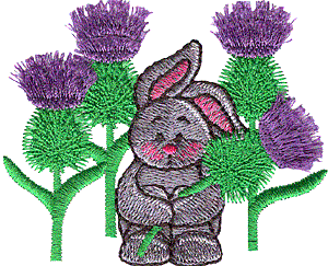 Rabbit in Loopy Thistles