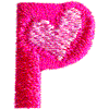 Heart Letter P