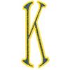 Baroque Monogram Center Letter K