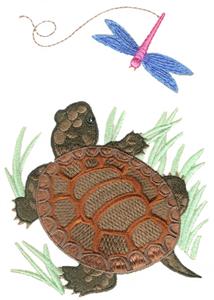Turtle with Dragonfly