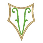 Romanesque Monogram Letter V