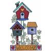Three Birdhouses with Welcome Sign, smaller