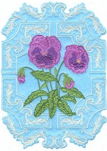 Scroll Work with Pansies