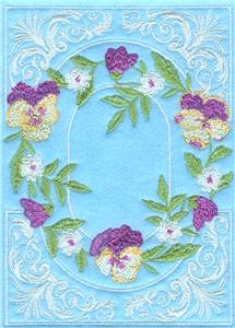 Scroll Work Border with Pansy Oval, smaller