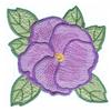 Applique Pansy with Leaves / larger