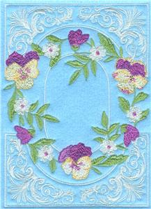 Scroll Work Border with Pansy Oval, larger