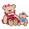 Applique Mom and Child Teddy Bears, smaller
