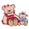 Applique Mom and Child Teddy Bears, larger