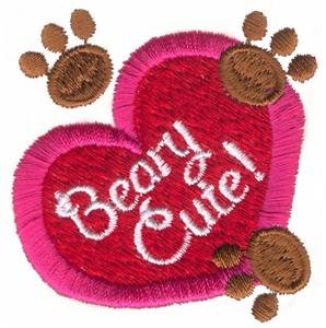 "Beary Cute" Heart with Paw Prints