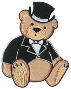 Applique Groom Teddy Bear, larger