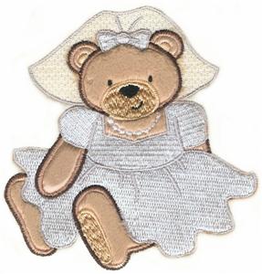 Applique Bride Teddy Bear, smaller