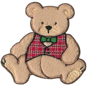 Applique Teddy Bear with Bowtie, smaller