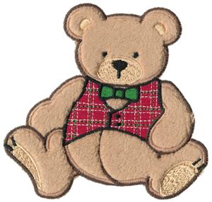 Applique Teddy Bear with Bowtie, larger