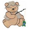 Applique Fishing Teddy Bear, smaller