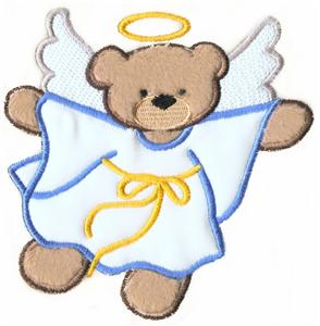 Applique Angel Teddy Bear, smaller