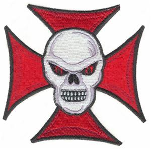 Skull on Maltese Cross