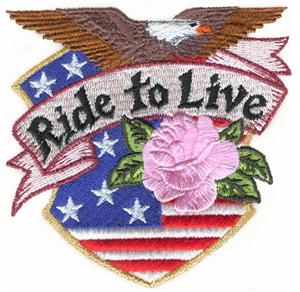 "Ride to Live" with Eagle, Rose, and American Shield