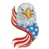 Eagle Head with Waving Flag