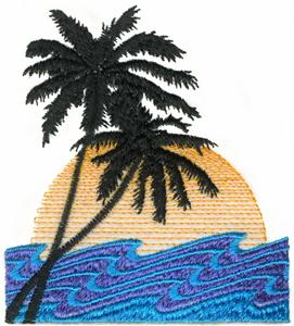 Palms and Waves Scene