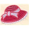 Red Hat with Ribbon and Scallops