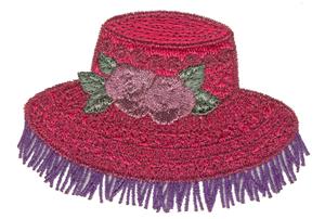 Red Hat with Flowers and Fringe