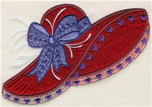 Applique Red Hat with Bow