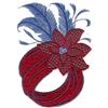 Applique Head Wrap with Feathers and Flower