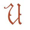 Gothic Monogram Letter U, larger