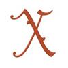 Gothic Monogram Letter X, larger