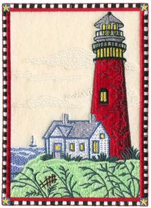 Framed Traditional Lighthouse Scene