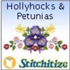Hollyhocks and Petunias