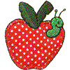 Apple with Worm Applique