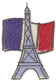 Eiffel Tower with French Flag small