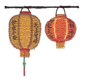 Chinese Lantern Double Small Applique