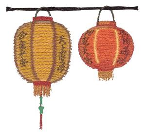 Chinese Lantern Double Large Applique