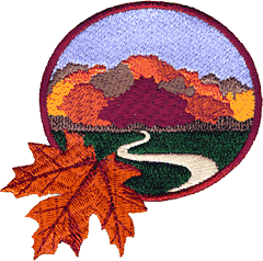Forest and Leaf Oval Scene