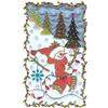 Snowman and Trees Scene Applique, large
