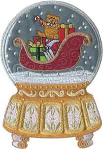 Sleigh with Gifts Snow Globe, Ornate Base