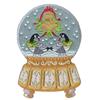 Geese with Bells Snow Globe, Ornate Base