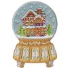 Gingerbread House Snow Globe, Ornate Base