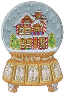Gingerbread House Snow Globe, Ornate Base