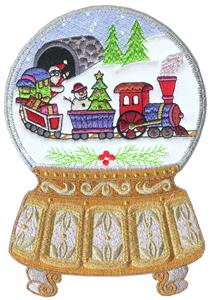 Toy Train Snow Globe, Ornate Base