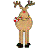 Reindeer with Candy Cane Applique