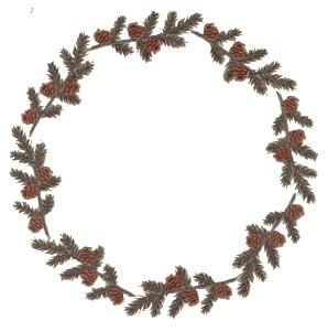 Small pine boughs with cones circle