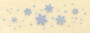 Row of assorted snowflakes