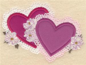 Small two heart appliques