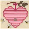 Large heart shaped beehive applique